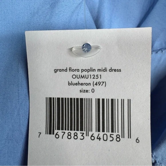 KATE SPADE Grand Flora Poplin Midi Dress - Blue Heron - OUMU1251 - Sz 0 - Picture 9 of 9